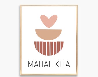 mahal kita | filipino wall art | tagalog phrase | i love you | philippines artwork | filipino prints | boho art | digital downloads