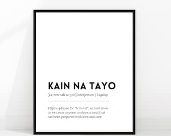 kain na tayo | let's eat | filipino art | tagalog definition | filipino phrases | philippines art | filipino words | digital download