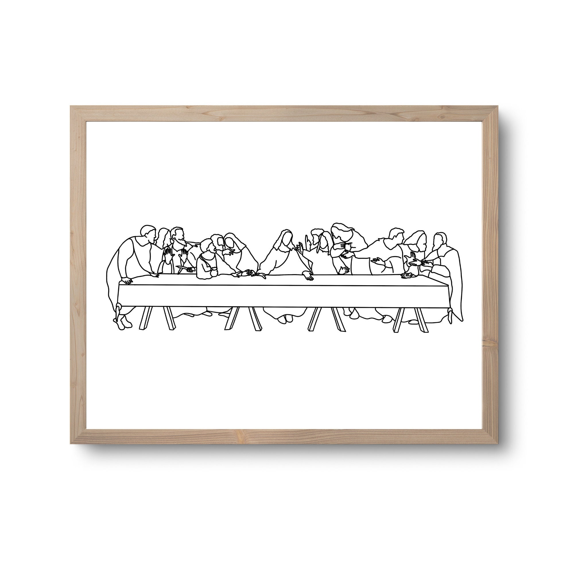 The Last Supper Wall Art Modern Last Supper Christian Etsy