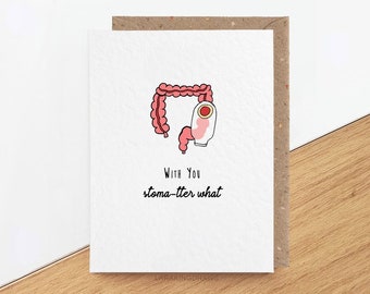 Ostomy Operation Card, Stoma Surgery, Good Luck Gift for Husband Wife, Get Well Soon
