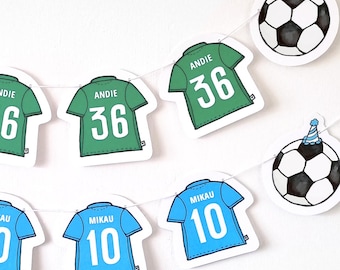 Football Birthday Banner, Any Team Soccer Jersey, Football Party Decor, for Boyfriend Dad Brother, Footie Fan Wall Decorations