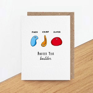 Funny bouldering birthday card, rock climbing card, sports adventure for him or her, boyfriend son brother