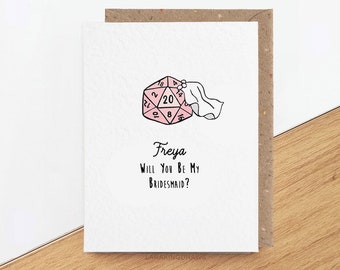 DnD Bridesmaid Proposal Card, Will You Be My Maid Of Honour? Dungeons and Dragons Bridal Party Gift