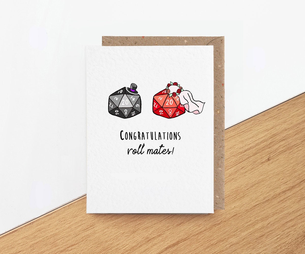 Dungeons and Dragons Wedding Card, Funny Gift for Bride Groom, Roll Mates  Gamer Couple - Etsy, image size:1200x1000