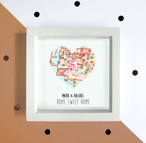 Personnalisé Home Map Print-Crémaillère-new home-Première Maison