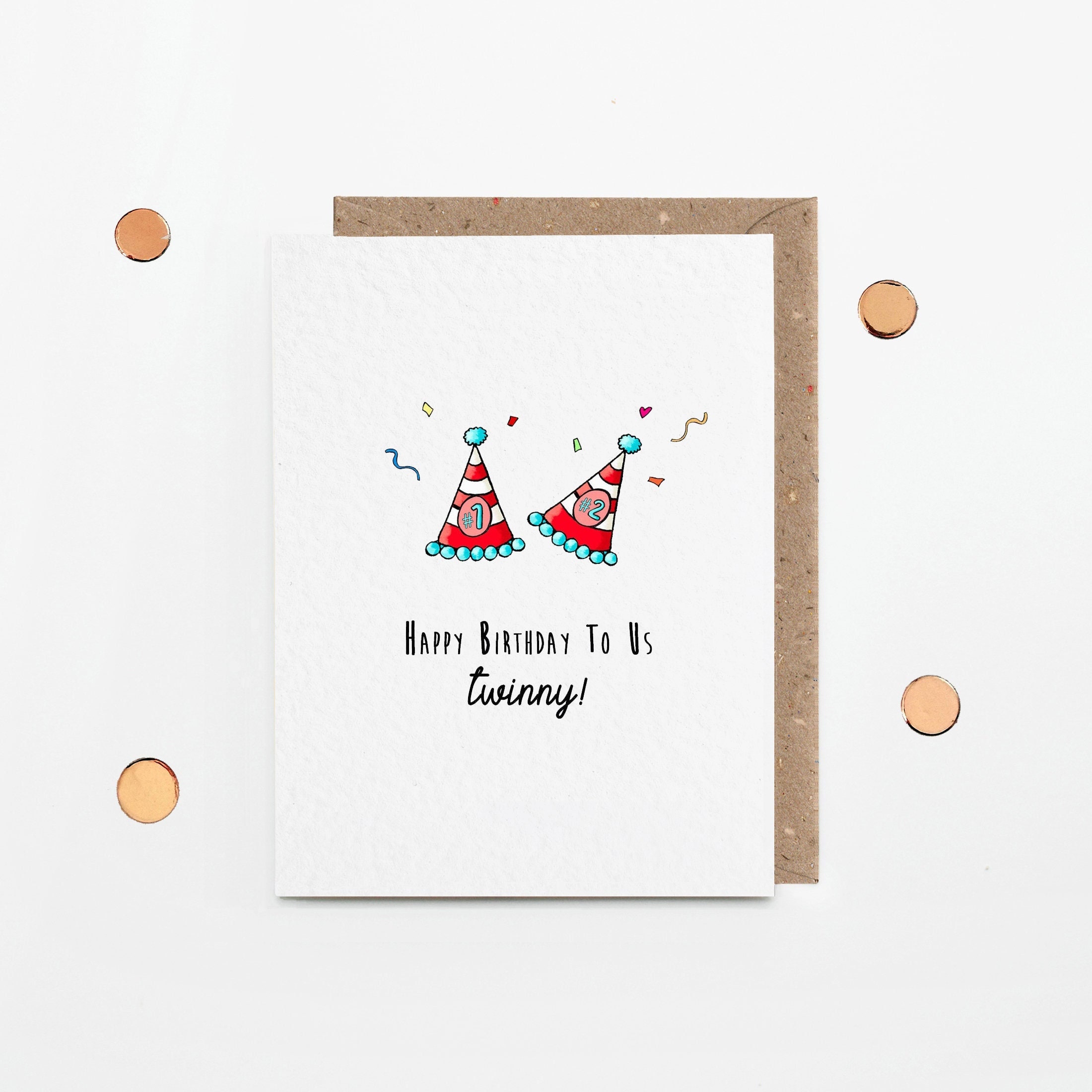 Joyeux Anniversaire A Nous Twinny Carte Carte Drole Pour Etsy France