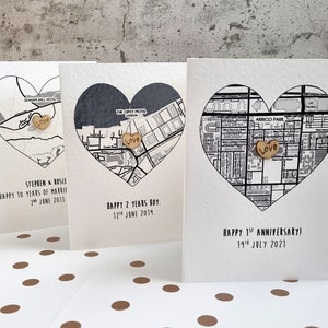 Personalised first date map card, one year anniversary gift, 1 3 6 month present for boyfriend image 4