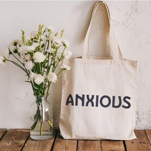 Ängstliche Canvas Einkaufstasche