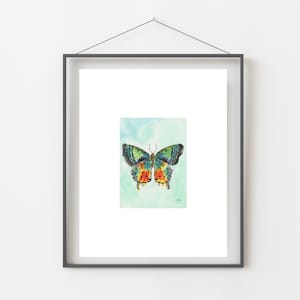 Sunset Moth Watercolor Art Print/ Insect Art/ Butterfly Art/ Home Decor