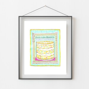 Birthday Cake Watercolor Art Print/ Milk Bar/ B-day Art/ Foodie Art/ Kitchen Decor/ Home Decor/ Sweet Tooth Artwork