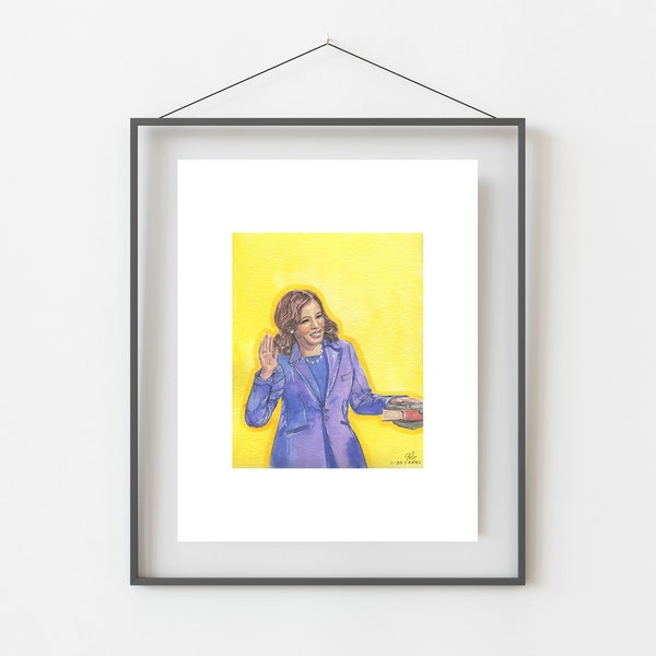 Kamala Harris Madam Vice President Watercolor Art Print / MVP/ Mamala/ Kamala/ Vice President/ Home Decor