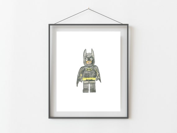 Lego Batman Watercolor Art Print Lego Figure Lego Art Batman Art Watercolor Decor Watercolor Artwork Home Decor Etsy
