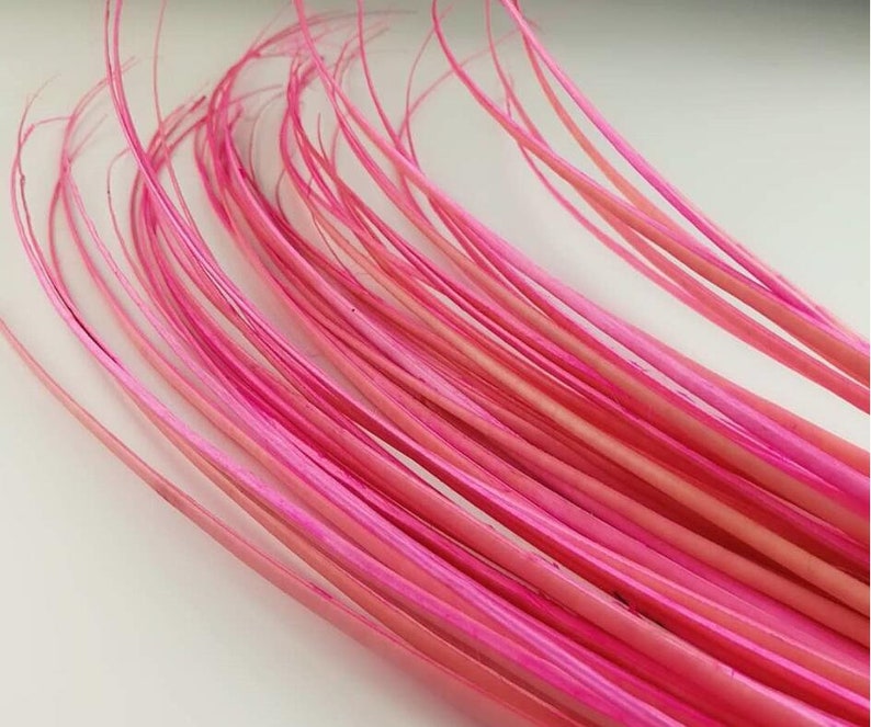 10pcs 16-18inch coarl Red Ostrich feather Stem Millinery fascinator hair clip dance hair accessories