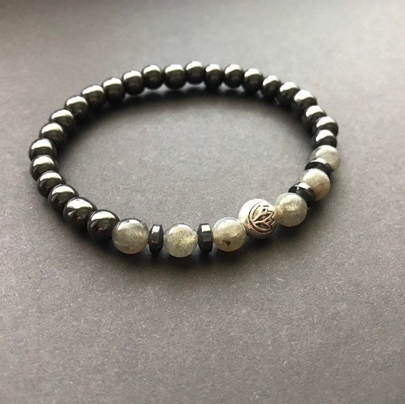 Hematite lotus bracelet Big sister gift bracelet