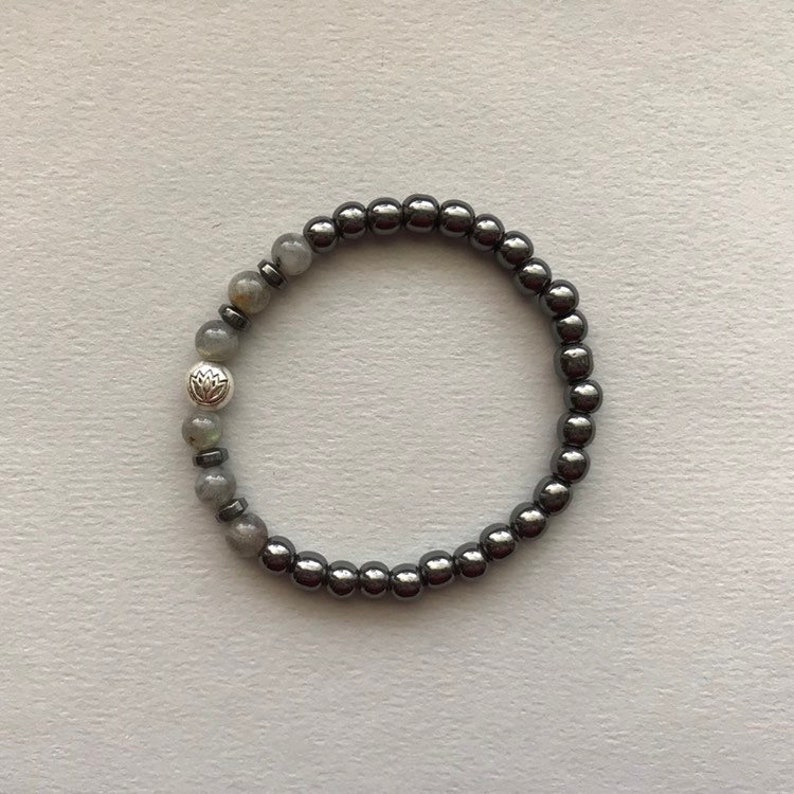 Hematite lotus bracelet Big sister gift bracelet