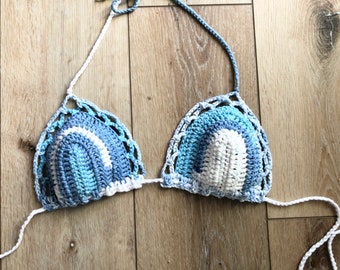 Adjustable crochet string bikini top