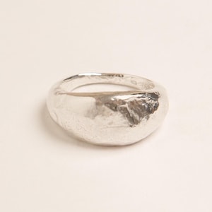 Crumble Sterling Silver Dome Ring: Ancient Greek Style Ring, Molten, Heirloom, Stacking Rings