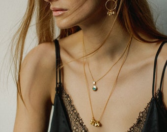The Serapis Necklace, 24K Gold Plated, Pamela Card, Coin Necklace, Charm Jewelry, Layering Necklace, Ancient Jewelry, Birthday Gift, Greek