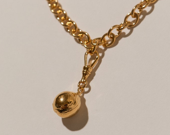 Collar de perlas barrocas en oro vermeil de 24 quilates - Joyería Riviera Italiana, collar barroco fundido