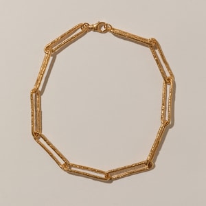 Paperclipketting, 24-karaats verguld, extra grote ketting, Dolce Vita, oude sieraden, statementketting, gedurfde schakelketting, dikke gouden ketting