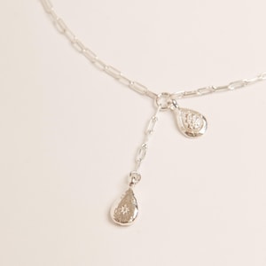 Collier lariat en forme de larme, argent sterling, théâtre d'émotions, carte Pamela, bijoux grecs, pièce de monnaie « mauvais œil », bijoux délicats, cadeaux de Noël