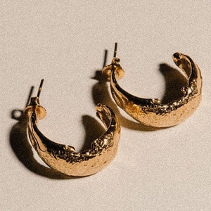 Gold Hoop Earrings, Armour Amour, 24K Gold Vermeil, Ancient Earrings, Chunky Hoops, Roman Jewelry, Pamela Card, Birthday Gifts