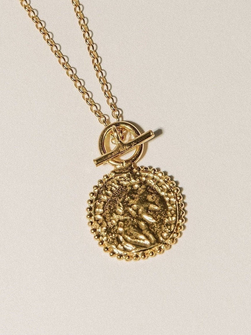 Constantine s Medallion Necklace 24K Gold Plated Necklace Coin
