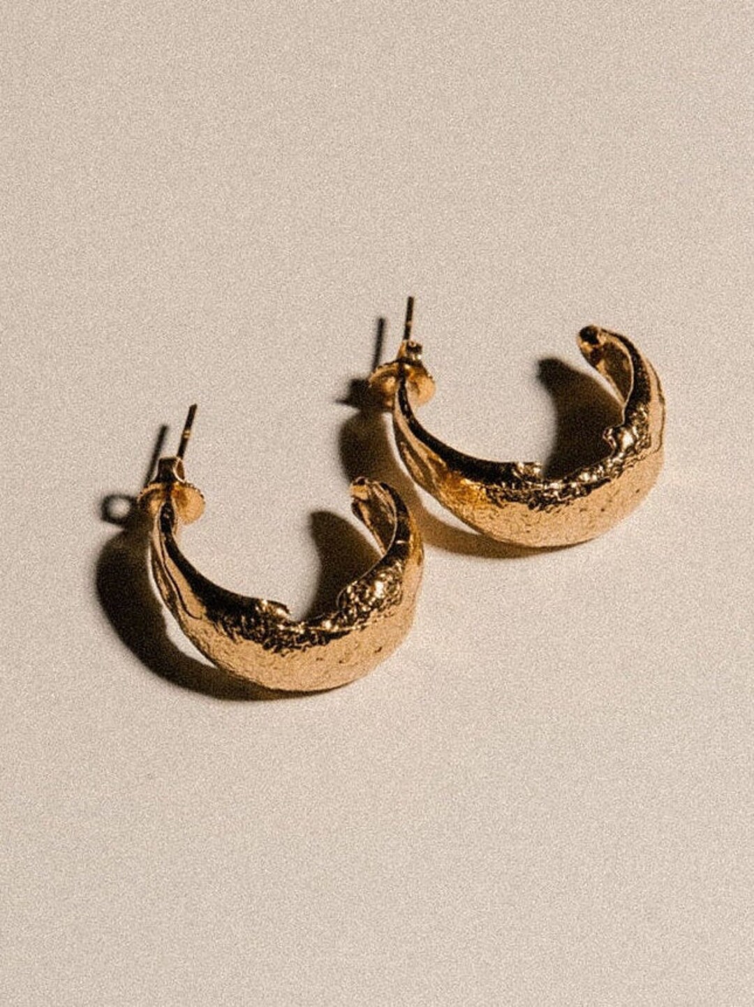 Gold Hoop Earrings, Armour Amour, 24K Gold Vermeil, Ancient Earrings ...
