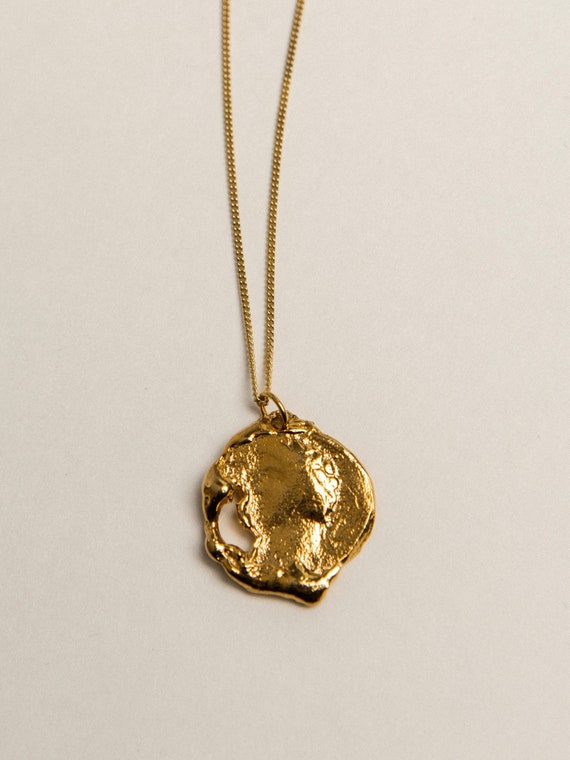 Gold Coin Necklace, Faded Memory, Layering Necklaces, Ancient