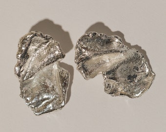Dolce Vita Sterling Silver Earrings, Hammered Molten Jewelry, Gifts For Her