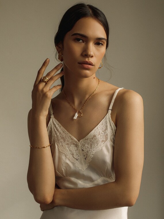 Pearl Necklace 24K Gold Plated 
