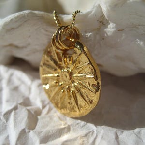 24K Gold Vermeil Sun Coin Necklace – Greek Vergina Sun Pendant – Symbolic Ancient Jewelry Gift image 14