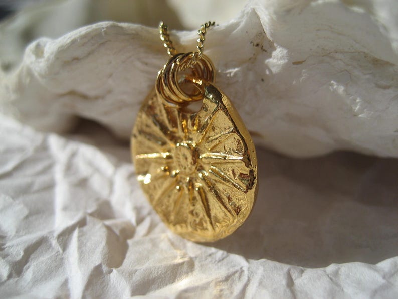 24K Gold Vermeil Sun Coin Necklace – Greek Vergina Sun Pendant – Symbolic Ancient Jewelry Gift image 14