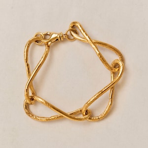 Bracelet chaîne à l'infini, Plaqué or 24 carats, Dell'Infinito, bracelet à breloques, bijoux anciens, carte Pamela, bracelet superposable, cadeaux, anniversaire