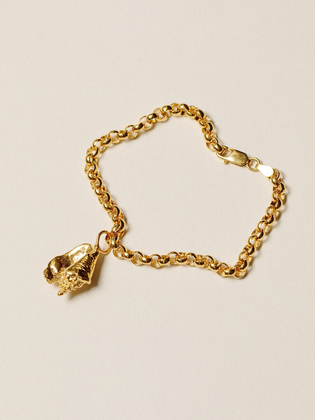 24K Gold Vermeil Conch Bracelet: Pamela Card Heirloom Jewelry