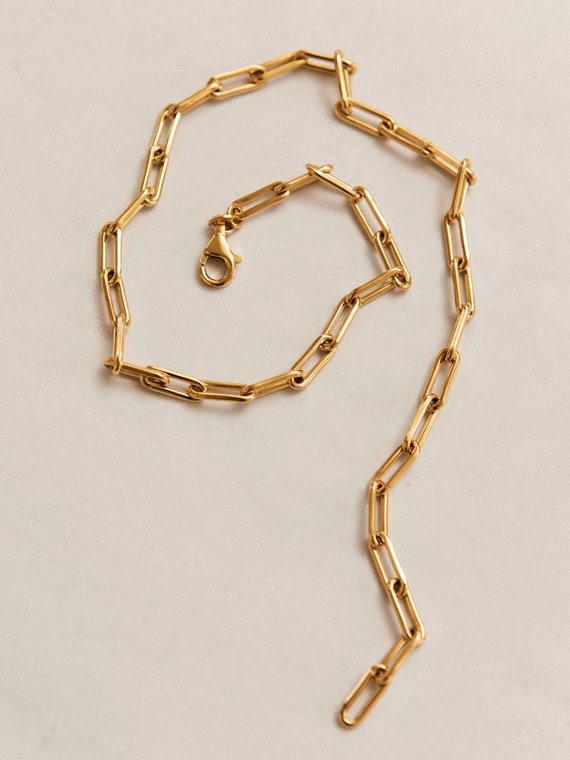 Women Paper Clip Paperclip Chain Necklace Choker Bracelet 14-24