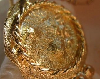 Gold Coin Necklace, 24K Gold Vermeil, Ancient, the Medina, Pamela