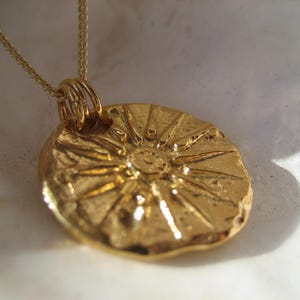 24K Gold Vermeil Sun Coin Necklace – Greek Vergina Sun Pendant – Symbolic Ancient Jewelry Gift image 8