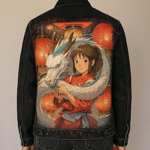 Hand Painted Jacket Made to Order: Painted Denim Jacket, Unique Personalized Clothes, Customized Anime Denim Jacket, Wearable Art Gifts!