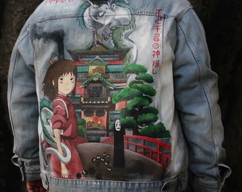 Painted Denim Jacket Make to Order: Hand Painted Jacket, Personalized Anime Jacket, Custom Jean Jacket with Anime, Unique Customized Clothes