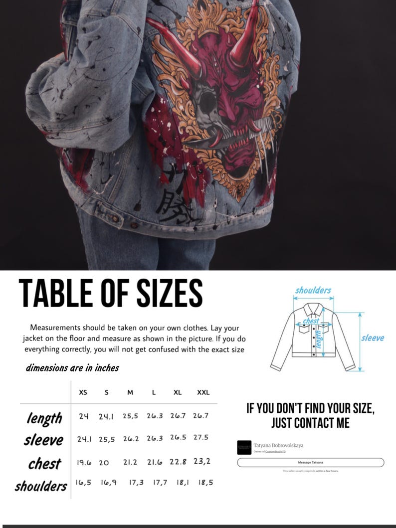 Hand Painted Jacket Made to Order: Painted Denim Jacket, Unique Personalized Clothes for Any Your Idea, Custom Jean Jacket for Men or Women!