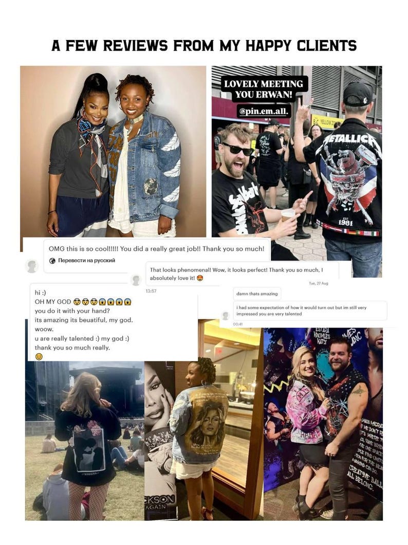 Hand Painted Jacket Made to Order: Painted Denim Jacket, Unique Personalized Clothes for Any Your Idea, Custom Jean Jacket for Men or Women!