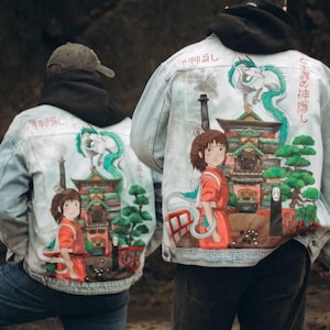 Painted Denim Jacket Make to Order: Hand Painted Jacket, Personalized Anime Jacket, Custom Jean Jacket with Anime, Unique Customized Clothes