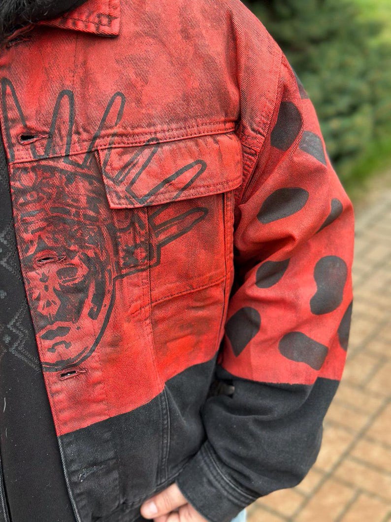 Hand Painted Jacket Made to Order: Painted Denim Jacket, Unique Personalized Clothes for Any Your Idea, Custom Jean Jacket for Men or Women!