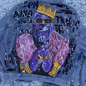 Hand Painted Jacket Made to Order: Painted Denim Jacket, Unique Personalized Clothes for Any Your Idea, Custom Jean Jacket for Men or Women!