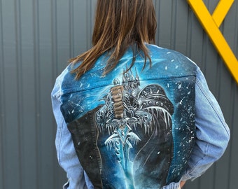 Painted Denim Jacket - Etsy