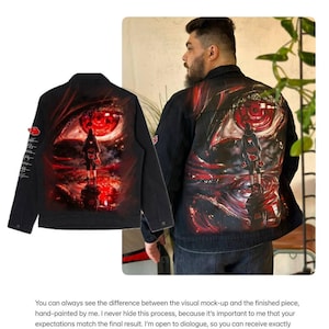 Hand Painted Jacket Made to Order: Painted Denim Jacket, Unique Personalized Clothes for Any Your Idea, Custom Jean Jacket for Men or Women!