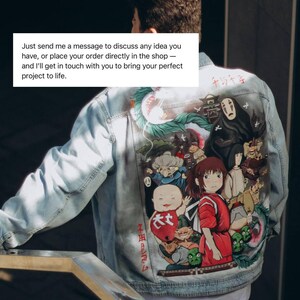 Hand Painted Jacket Made to Order: Painted Denim Jacket, Unique Personalized Clothes for Any Your Idea, Custom Jean Jacket for Men or Women!