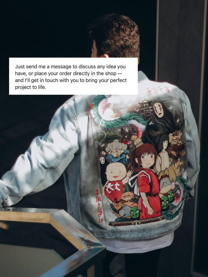 Hand Painted Jacket Made to Order: Painted Denim Jacket, Unique Personalized Clothes for Any Your Idea, Custom Jean Jacket for Men or Women!