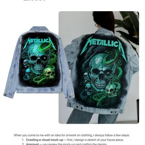 Hand Painted Jacket Made to Order: Painted Denim Jacket, Unique Personalized Clothes for Any Your Idea, Custom Jean Jacket for Men or Women!